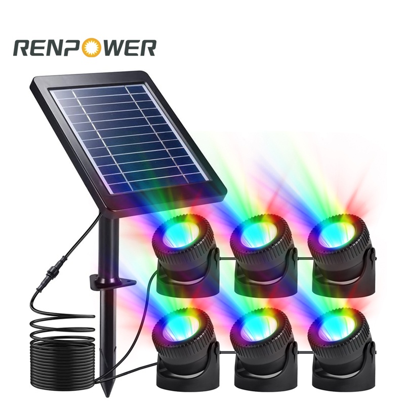 Nye solledet lys IP68 Solar Undervandsfarvede lys Udendørs havepool dekorativ belysning